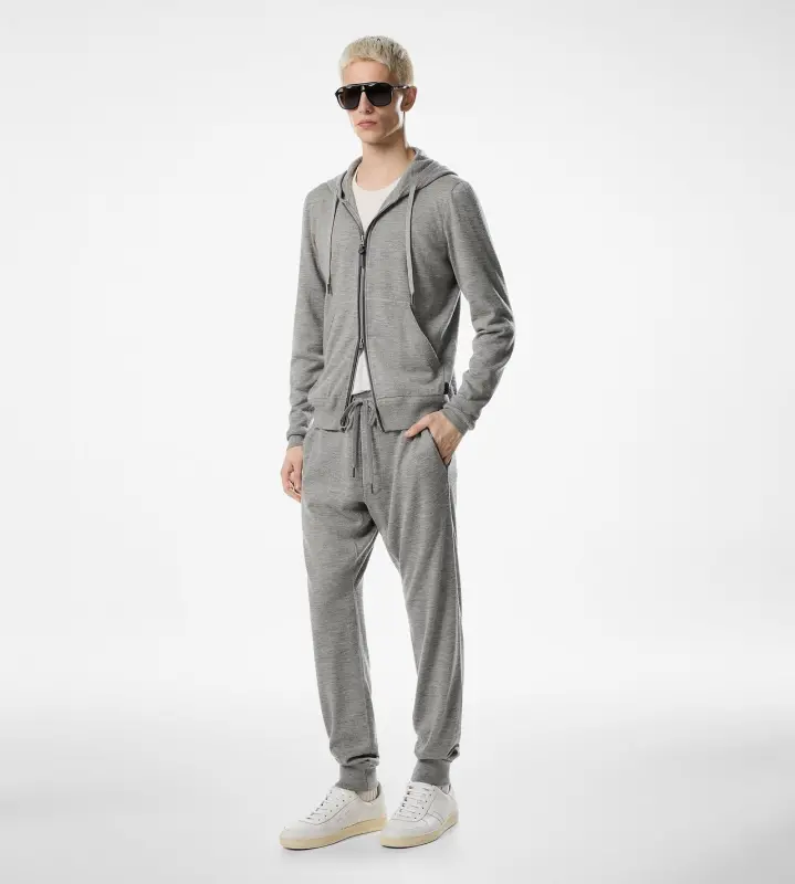 CASHMERE SILK JOGGER GREY MELANGE online